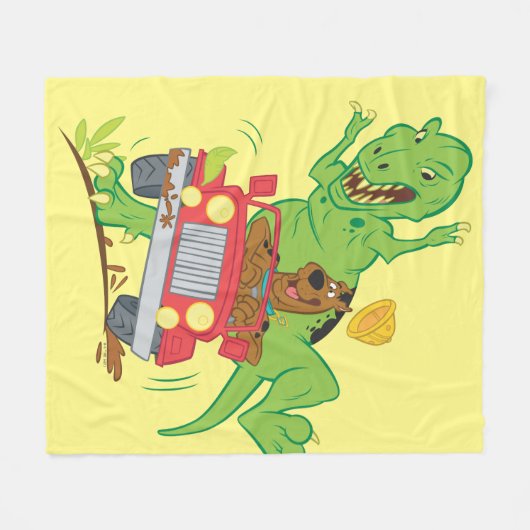 Scooby-Doo T-Rex-Angriff Fleecedecke (Vorderseite (Horizontal))