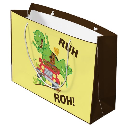 Scooby-Doo T-Rex-Angriff Große Geschenktüte (Rückseite Schrägansicht)