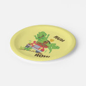 Scooby-Doo T-Rex-Angriff Pappteller (Schrägansicht)