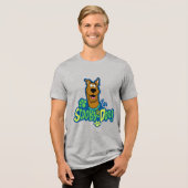 Scooby-Doo Tatzen-Druck-Charakter-Abzeichen Tri-Blend Shirt (Vorderseite voll)