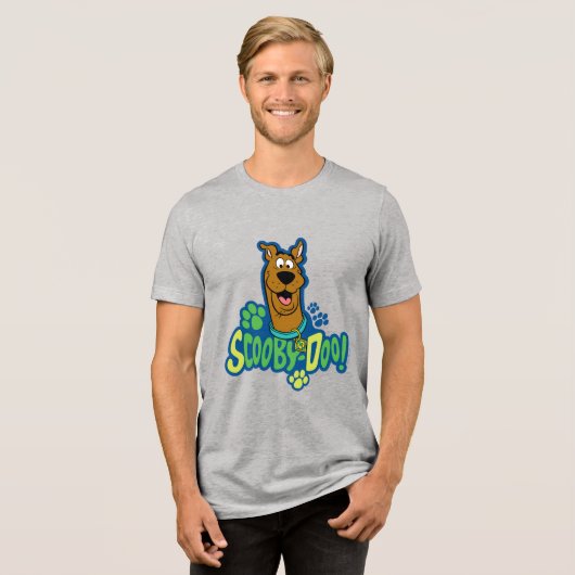 Scooby-Doo Tatzen-Druck-Charakter-Abzeichen Tri-Blend Shirt (Vorderseite voll)