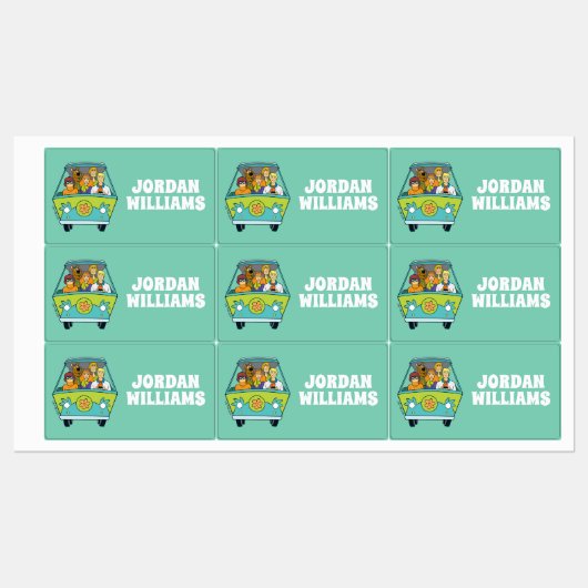 Scooby-Doo & The Gang Mystery Machine | Name hinzu Etiketten (Blatt)