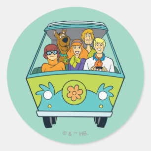 Scooby-Doo & The Gang Mystery Machine Runder Aufkleber
