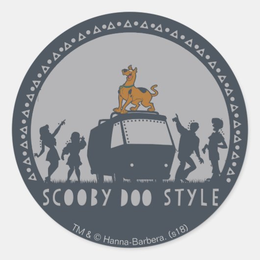Scooby-Doo Tribal Van Silhouette Runder Aufkleber (Vorderseite)