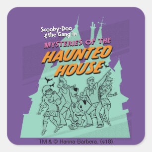 Scooby-Doo und die Gang "Spuk House" Quadratischer Aufkleber