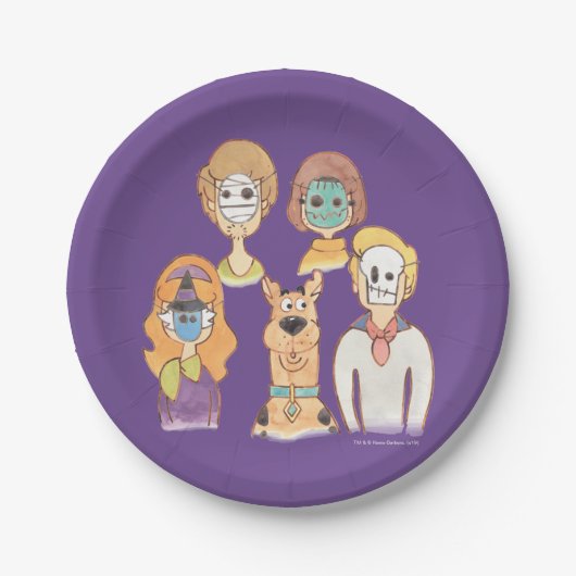 Scooby-Doo | Unsere Halloween-Masken Pappteller (Vorderseite)