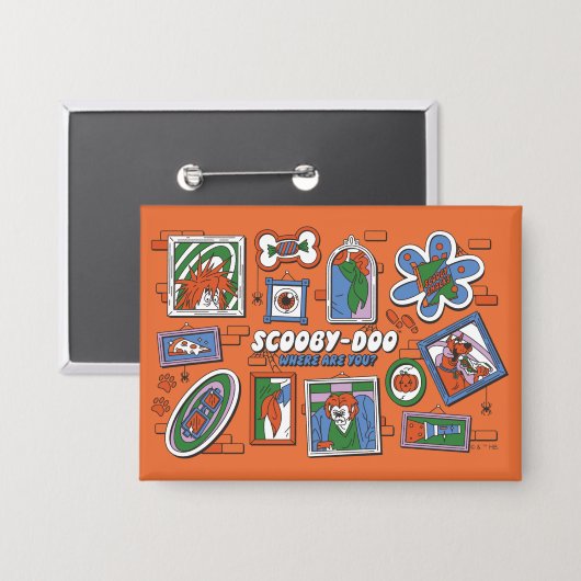Scooby-Doo Wall of Halloween Picture Frames Button (Vorderseite/Rückseite)