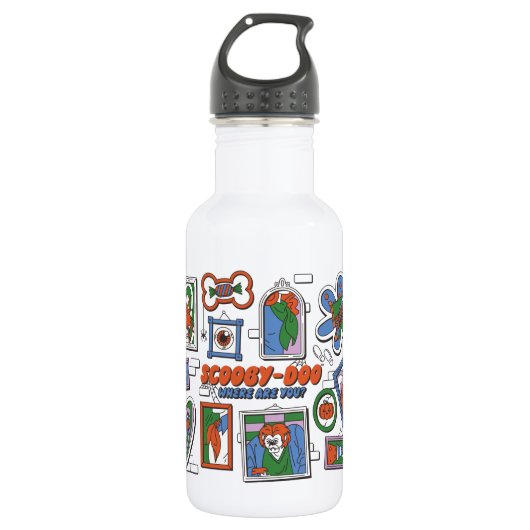 Scooby-Doo Wall of Halloween Picture Frames Edelstahlflasche (Vorderseite)