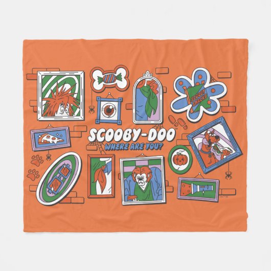 Scooby-Doo Wall of Halloween Picture Frames Fleecedecke (Vorderseite (Horizontal))