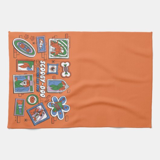 Scooby-Doo Wall of Halloween Picture Frames Geschirrtuch (Horizontal)