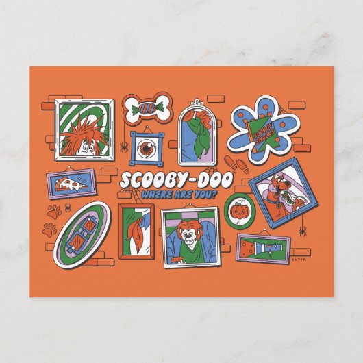 Scooby-Doo Wall of Halloween Picture Frames Postkarte (Vorderseite)