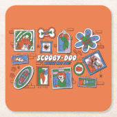 Scooby-Doo Wall of Halloween Picture Frames Rechteckiger Pappuntersetzer (Vorderseite)