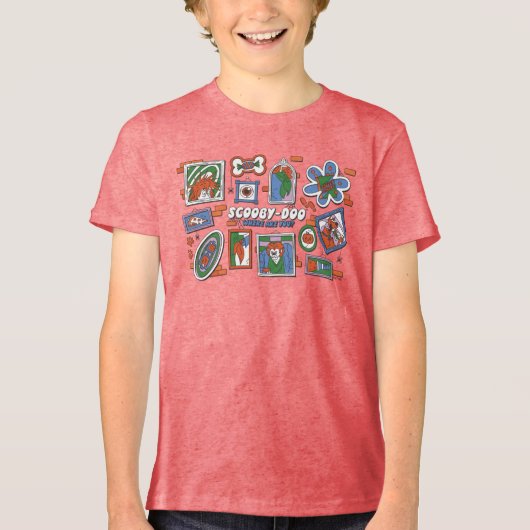 Scooby-Doo Wall of Halloween Picture Frames Tri-Blend Shirt (Vorderseite)