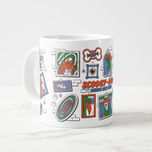 Scooby-Doo-Wand aus Halloween-Bilderrahmen Jumbo-Tasse (Vorderseite Links)