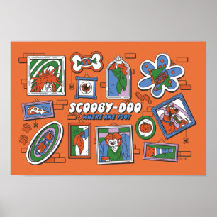 Scooby-Doo-Wand aus Halloween-Bilderrahmen Poster