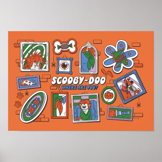 Scooby-Doo-Wand aus Halloween-Bilderrahmen Poster (Vorne)