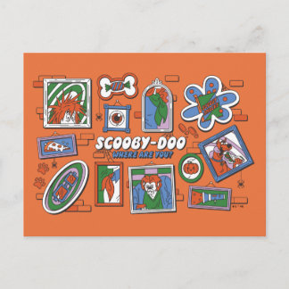 Scooby-Doo-Wand aus Halloween-Bilderrahmen Postkarte