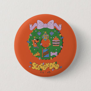 Scooby-Doo-Weihnachts-Snack-Kranz-Grafik Button