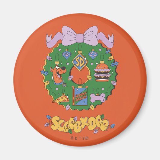 Scooby-Doo-Weihnachts-Snack-Kranz-Grafik Magnet (Vorne)