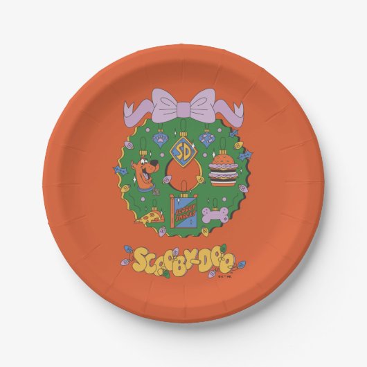 Scooby-Doo-Weihnachts-Snack-Kranz Grafik Pappteller (Vorderseite)