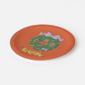 Scooby-Doo-Weihnachts-Snack-Kranz Grafik Pappteller (Schrägansicht)