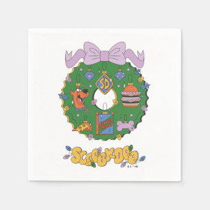 Scooby-Doo-Weihnachts-Snack-Kranz-Grafik Serviette