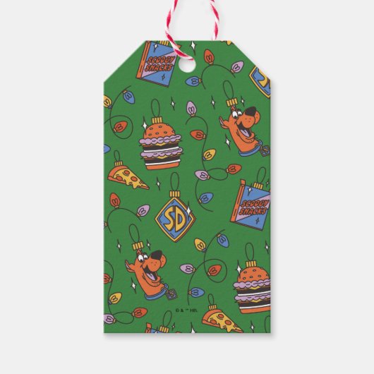 Scooby-Doo-Weihnachts-Snack-Lichter-Muster Geschenkanhänger (Vorderseite)
