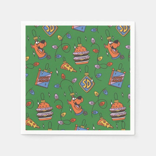 Scooby-Doo-Weihnachts-Snack-Lichter-Muster Serviette (Vorderseite)