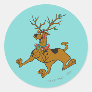 Scooby-Doo Weihnachtsfeiertag Antlers Runder Aufkleber