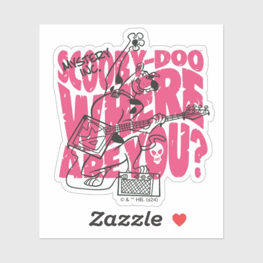 Scooby Doo Wo bist du Punk Gitarre Riff? Aufkleber (Blatt)