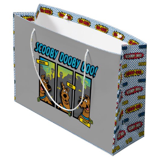 Scooby Doo Wo sind Sie Comic-Panels Große Geschenktüte (Rückseite Schrägansicht)