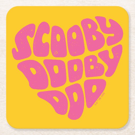 Scooby Dooby Doo Heart Rechteckiger Pappuntersetzer (Vorderseite)