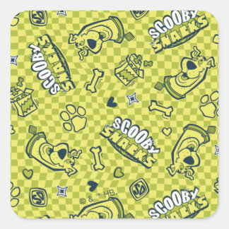 Scooby Snacks Galore Schachbrett Pattern Quadratischer Aufkleber