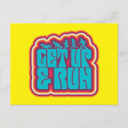 Scooby und die Gang "Get Up & Run" Grafik Postkarte (Vorderseite)