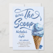 Scoop Ice Cream Boys jeden Alters Geburtstag Einladung (Vorderseite)