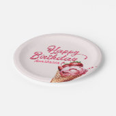 Scoop Ice Cream Girls jeden Geburtstag Pappteller (Schrägansicht)