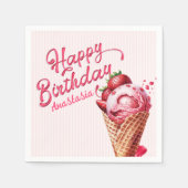 Scoop Ice Cream Girls jeden Geburtstag Serviette (Vorderseite)