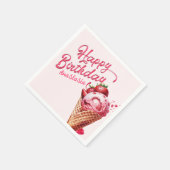 Scoop Ice Cream Girls jeden Geburtstag Serviette (Ecke)