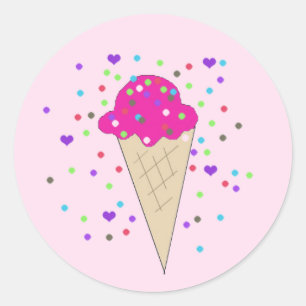 Scoop of Confetti Ice Cream Runder Aufkleber
