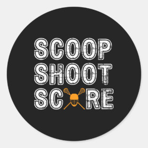 Scoop Shoot Score Lacrosse Runder Aufkleber