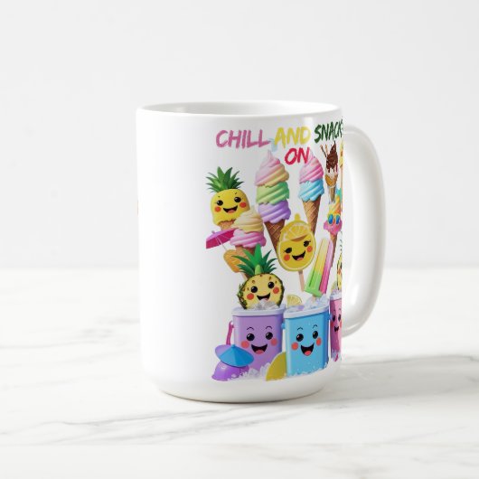 Scoop, Sip, Smile – Summer Treats Tee Kaffeetasse (VorderseiteRechts)