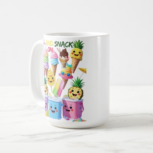 Scoop, Sip, Smile – Summer Treats Tee Kaffeetasse (Vorderseite Links)