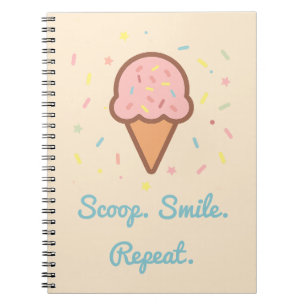 Scoop, Smile, Repeat - Ice Cream Sprinkle Notebook Notizblock