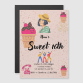 Scoop Style Sparkle A Whimsical Sweet 16 Bash Magneteinladung (Vorne/Hinten)