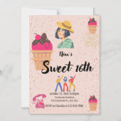 Scoop Style Sparkle A Whimsical Sweet 16 Bash Magneteinladung (Vorderseite)