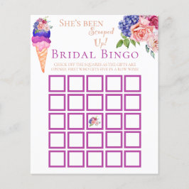 Scooper Ice Cream Floral Brautparty Bingo Game