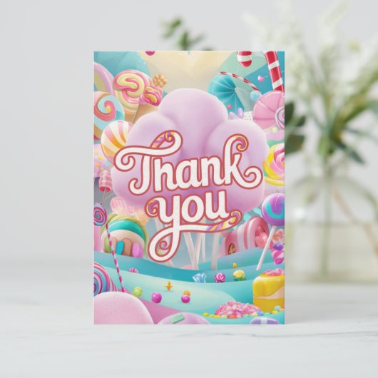 Scoops Magic Candyland danke Karte (Stehend Vorderseite)