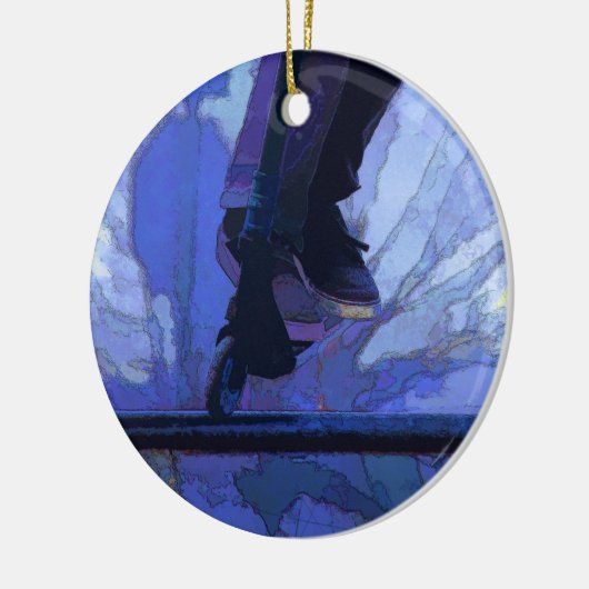 Scoot Booter - Stunt Scooter Artwork Keramik Ornament (Links)