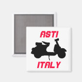 Scooter, Asti, Italien Magnet (Vorderseite/Rückseite)