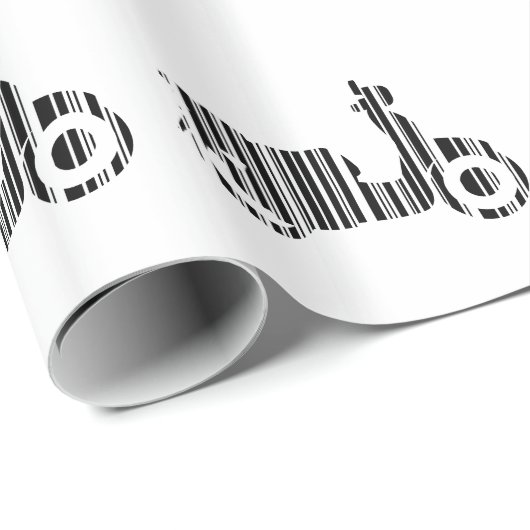 SCOOTER BAR CODE Motorrad Barcode Design Geschenkpapier (Rolleneckpunkt)
